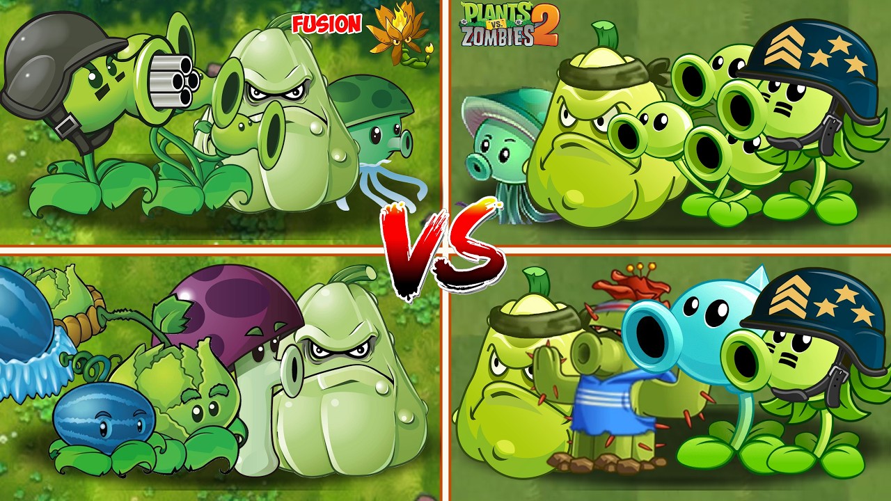 PVZ  FUSION VS PVZ 2 - 4 Plants Team Vs  Zombie Team - p73 - Who will win ?#pvz #plantsvszombies