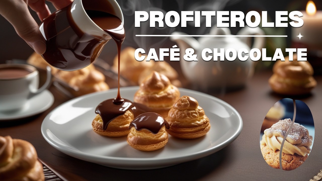 Como hacer unos Profiteroles de lujo en casa con crema de café y salsa de chocolate