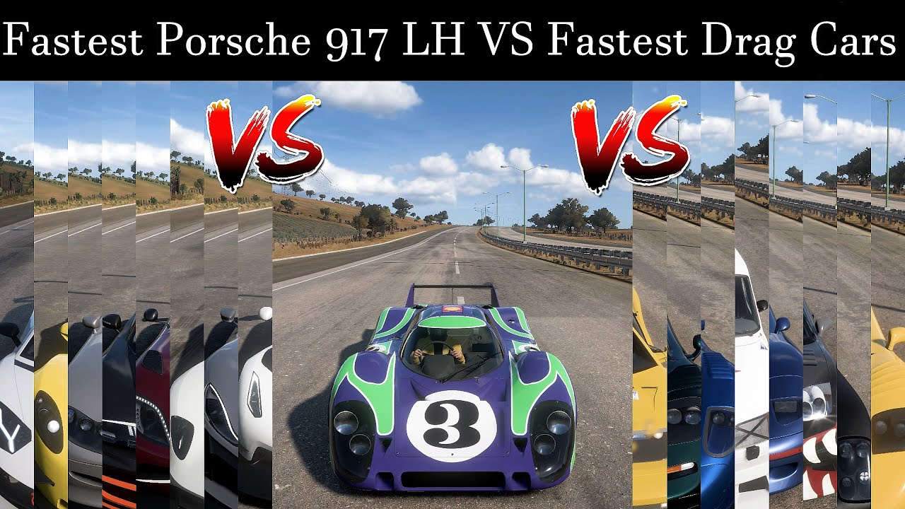 Fastest Porsche 917 LH Vs Fastest Drag Cars || Forza Horizon 5 Drag Races || PC 4K ||