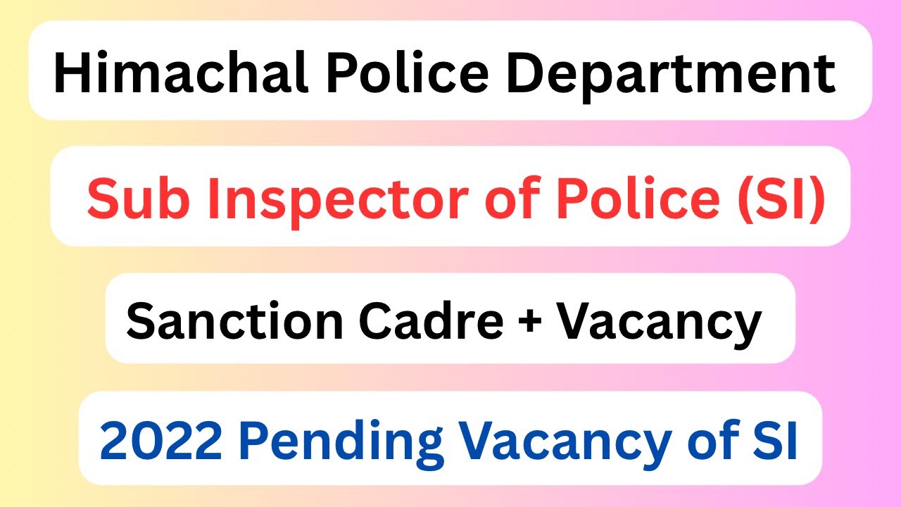 H.P Police Dept || Sub Inspector of Police Vacancy Update || July 2025 || Let&rsquo;s Study ||