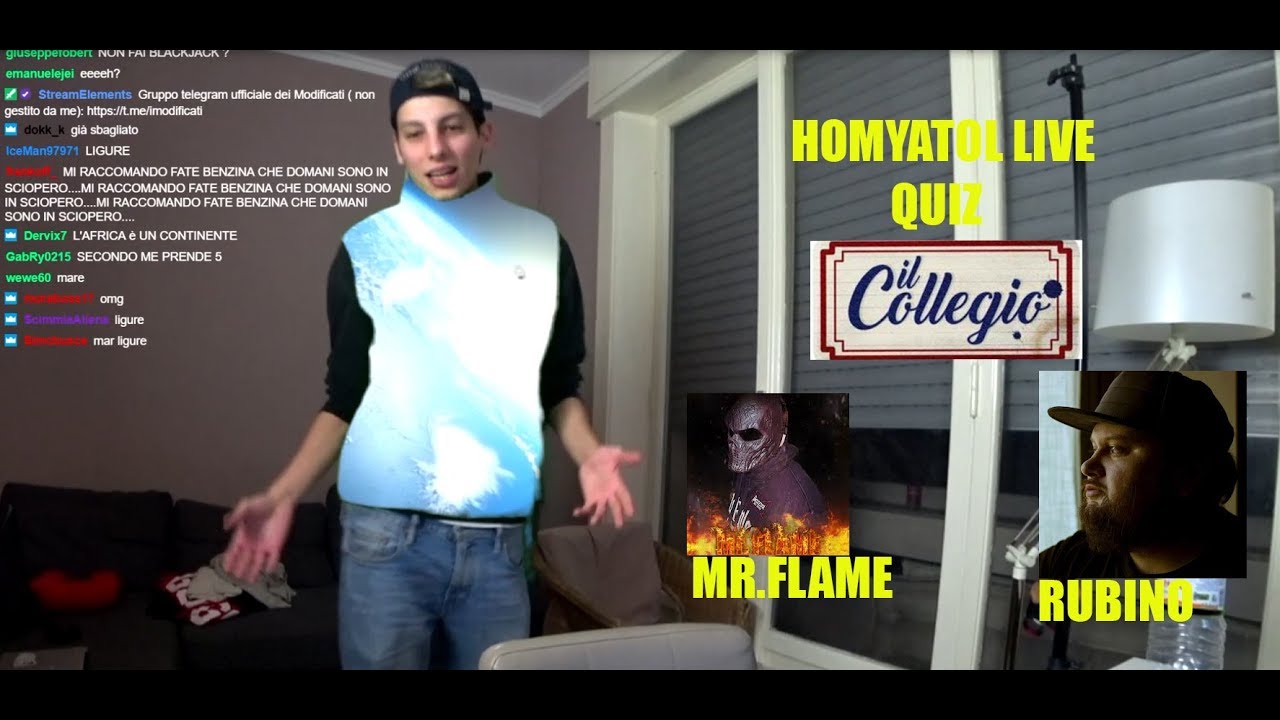 HOMYATOL LIVE👽QUIZ A QUELLI CHE REAGISCONO AL COLLEGIO | MR.FLAME  & RUBINO