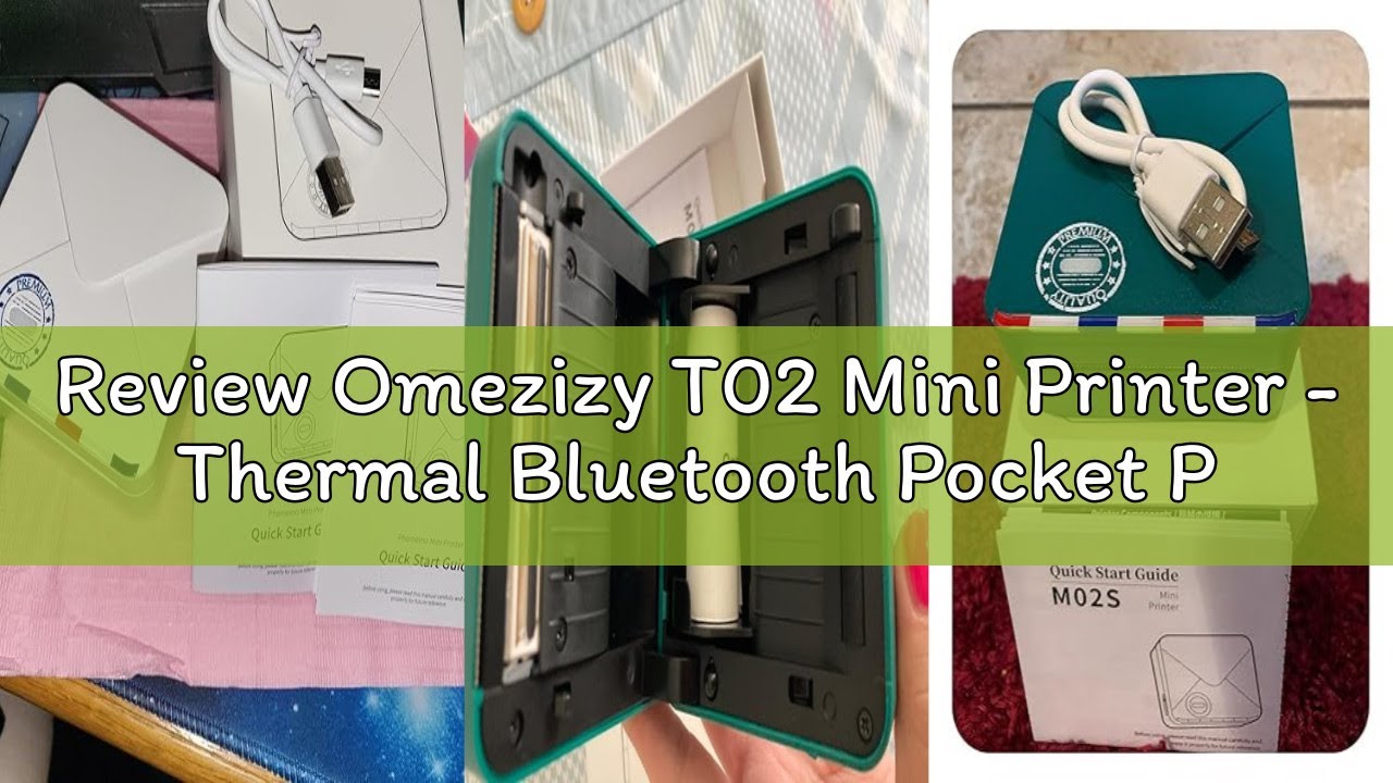 Review Omezizy T02 Mini Printer - Thermal Bluetooth Pocket Printer with 1 Roll Sticker Paper, Therma