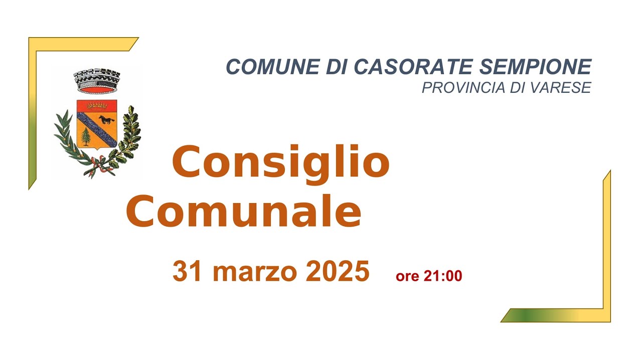 Consiglio Comunale del 31 marzo 2025