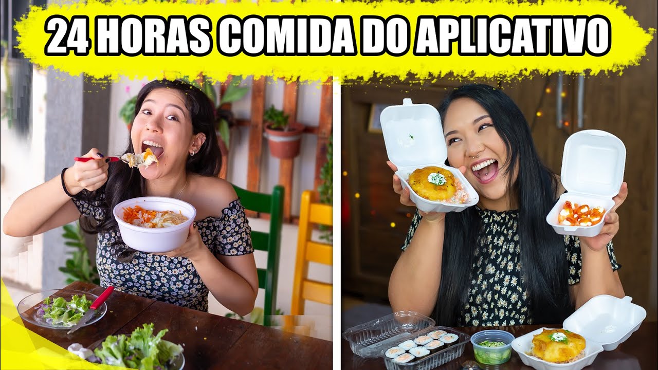 24 HORAS SÓ COMENDO COMIDAS DO APLICATIVO! | Blog das irmãs