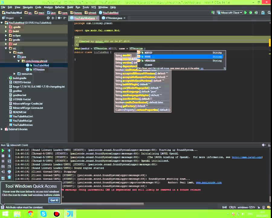 [E01,1.7.10]Forge Modding Tutorial - Настройка среды и первое прокси