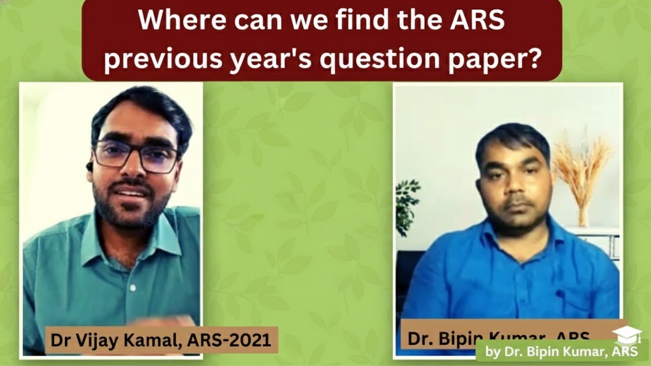 Where can we find the ARS previous year's question paper