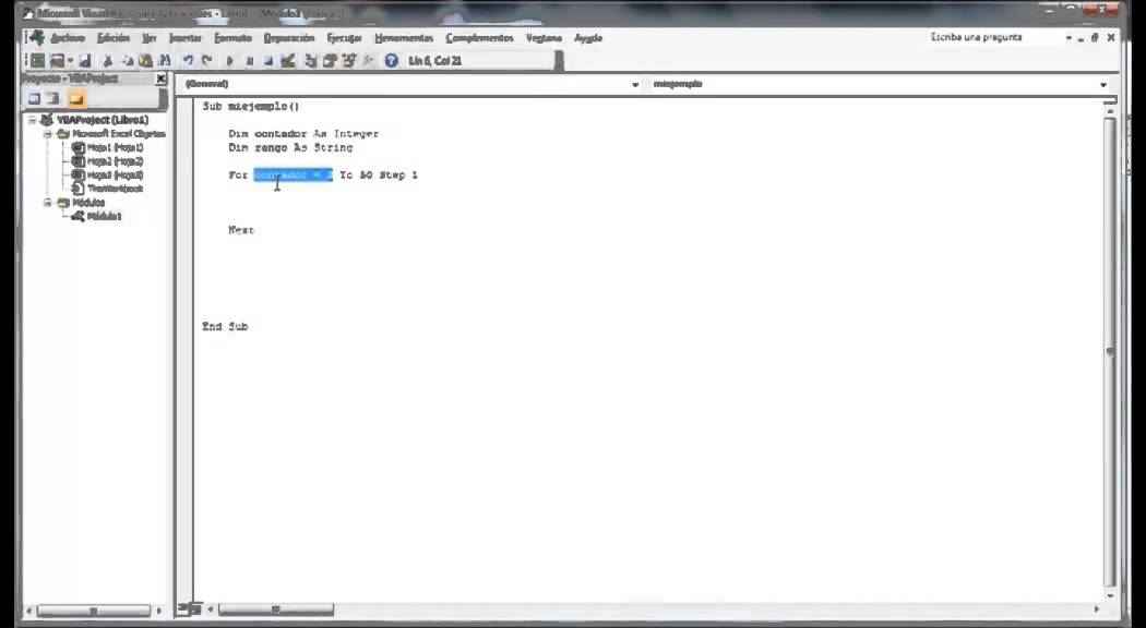 Macros en Excel - Uso de ciclos For y While