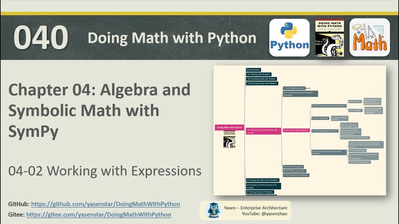 Math with Python 040 - 04-02 working with expressions 操作使用表达式