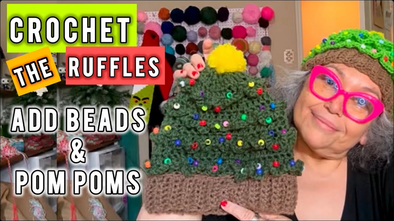 #4 Crochet the Ruffles of the CHRISTMAS TREE HAT Tutorial THE YARN ROOM