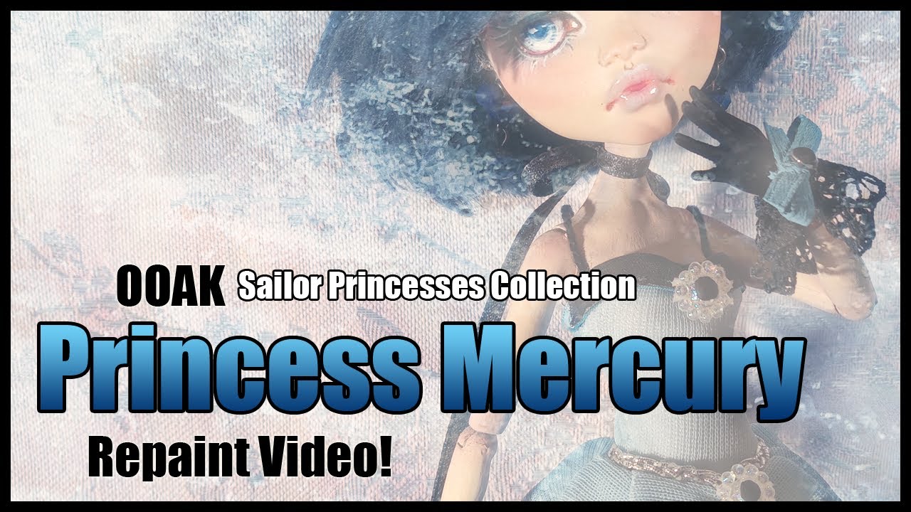 REPAINT! Princess Mercury Custom Doll - Dark Sailor Moon Series
