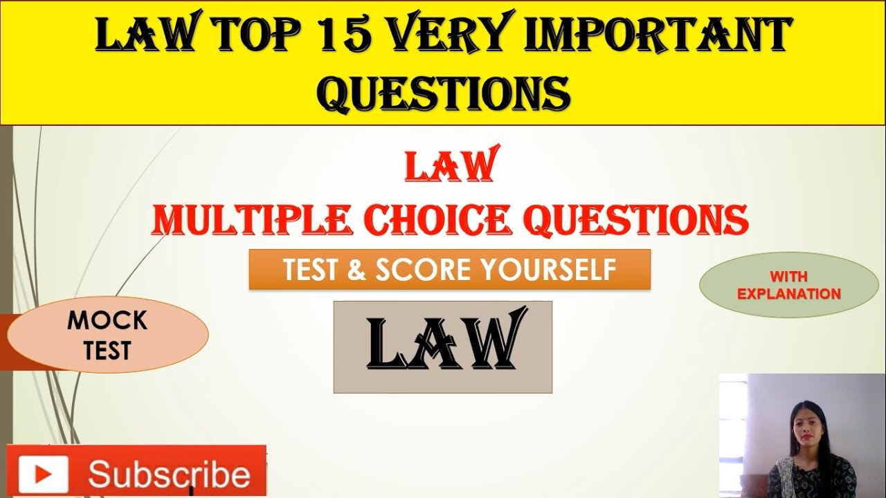Law Top Multiple Choice Questions | Law MCQs | Test & Score Yourself. #law_MCQs #IPC_MCQs #law