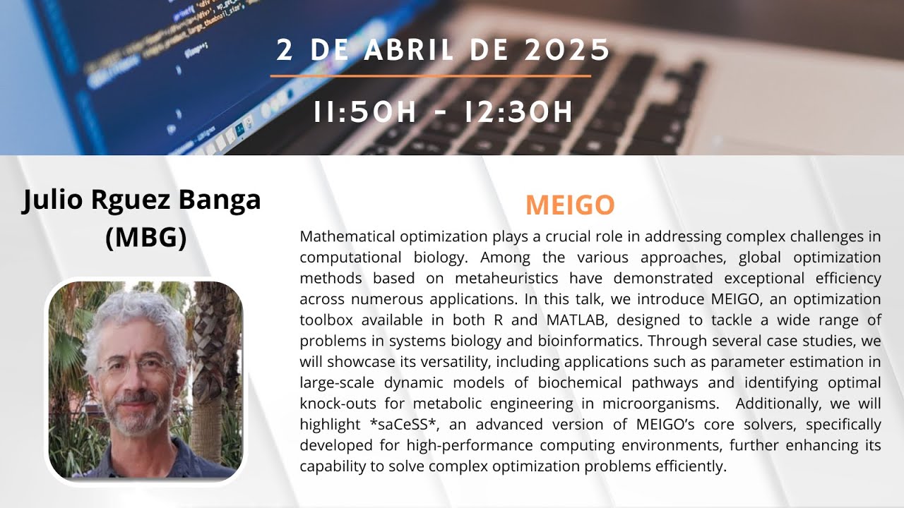 Julio R. Banga presents the tool MEIGO /saCeSS