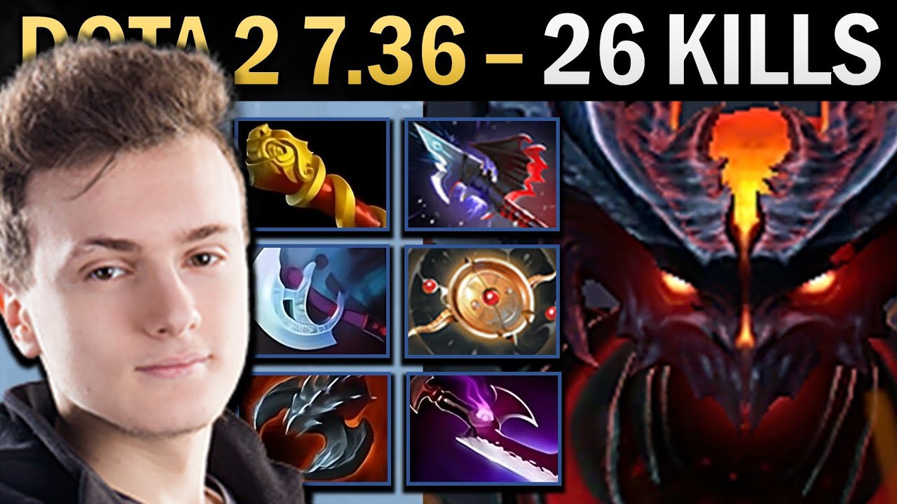 Shadow Fiend Gameplay Miracle with 26 Kills and Aeon Disk - Dota 7.36