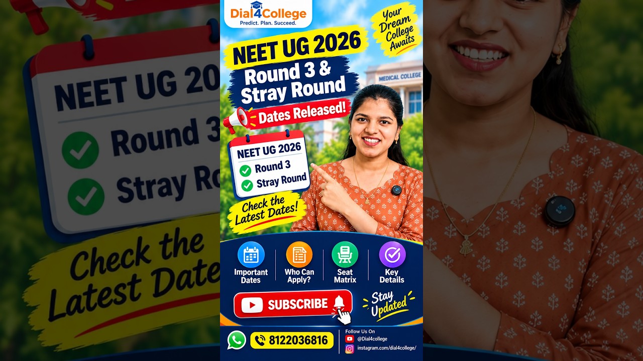 NEET UG 2026 Round 3 & Stray Round Dates Released 🔥 MBBS & BDS Counselling Update 📲8122036816
