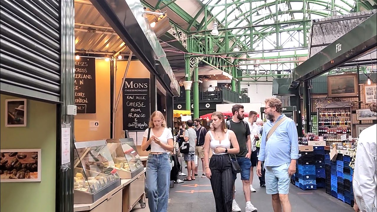 London Walk -BOROUGH MARKET - largest Street Food market in London - PART 1