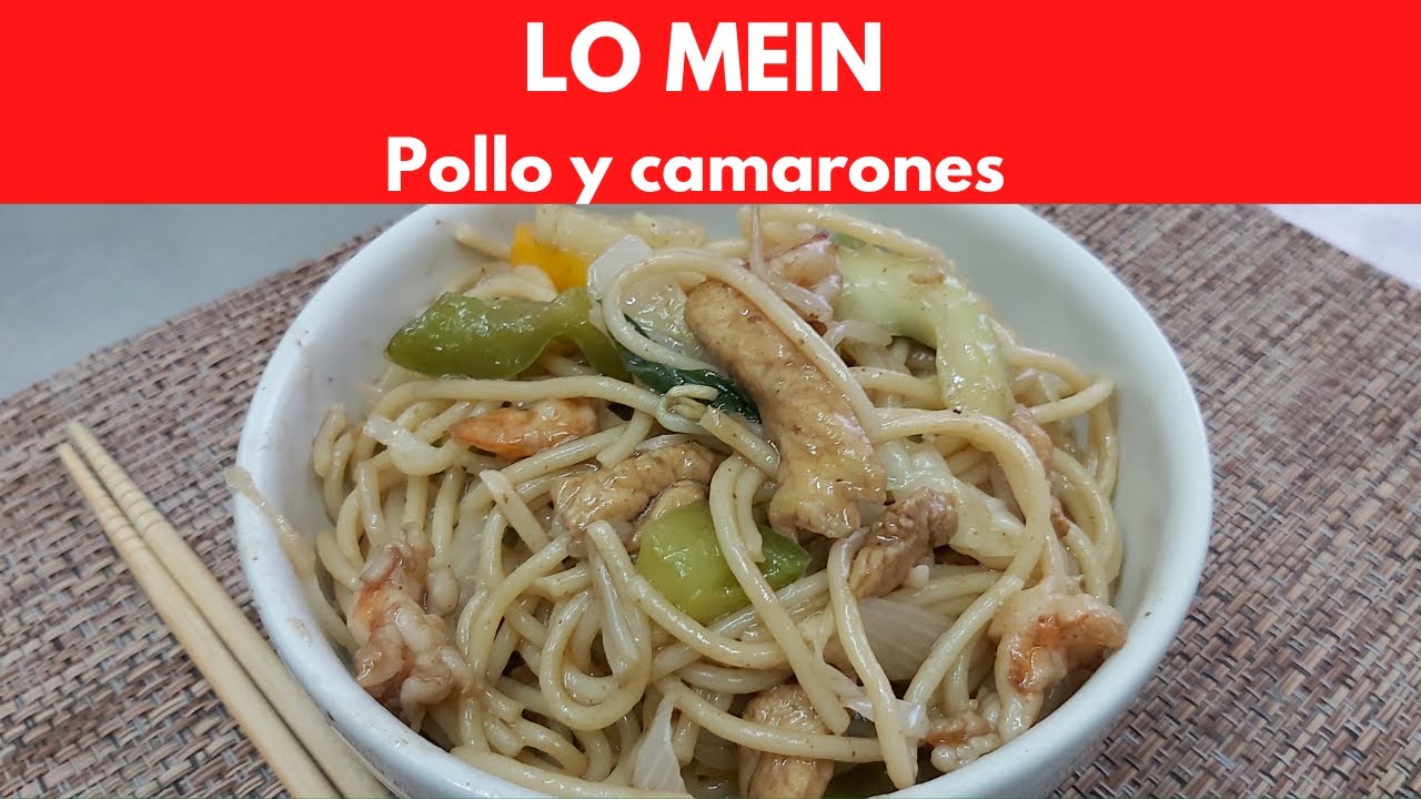 Lo mein de pollo y camarones.- RecetasdeLuzMa