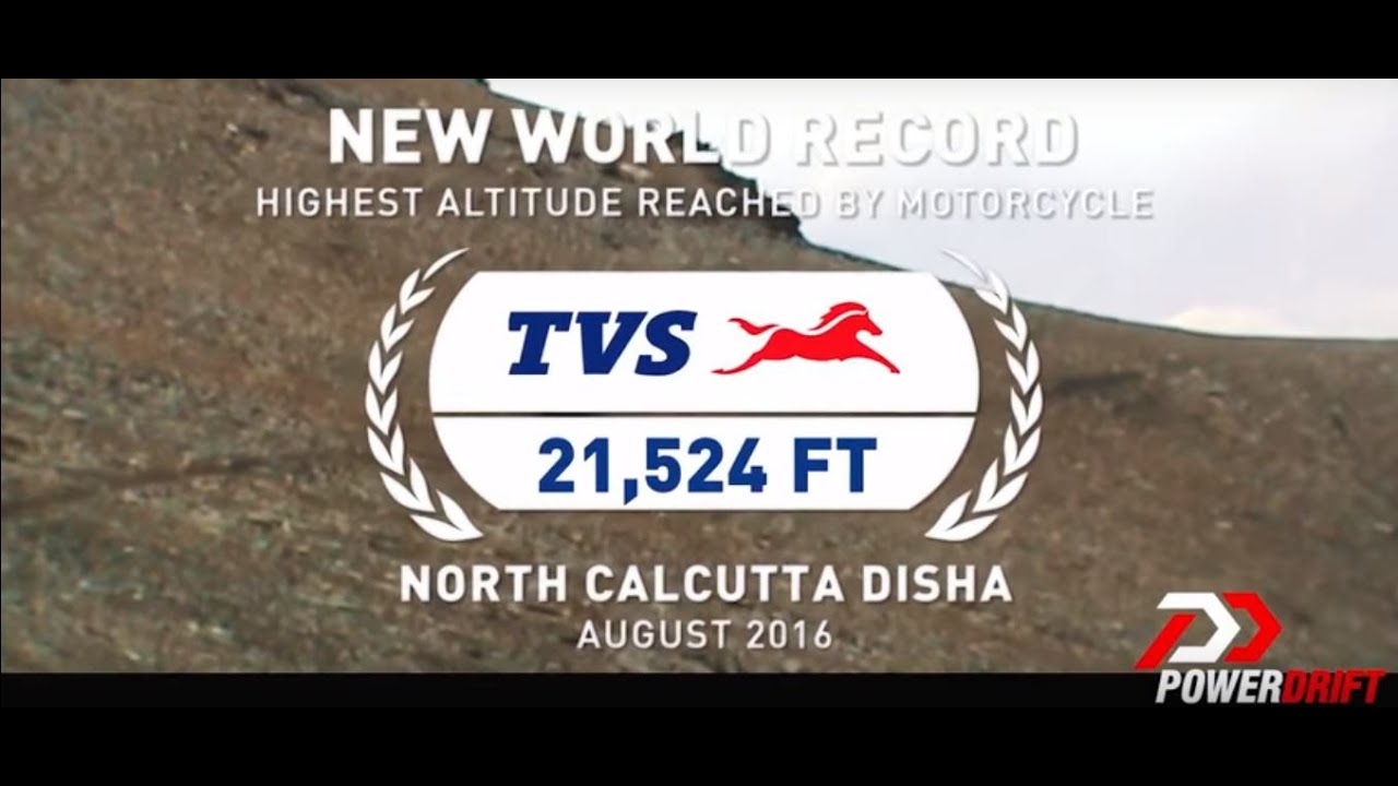 TVS Apache RTR 200 4V - World Record for Highest Altitude Reached by a Motorcycle.