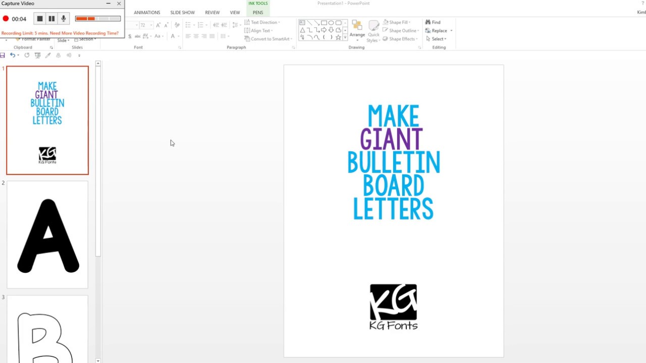Giant Bulletin Board Letters Font Tutorial: KG Fonts