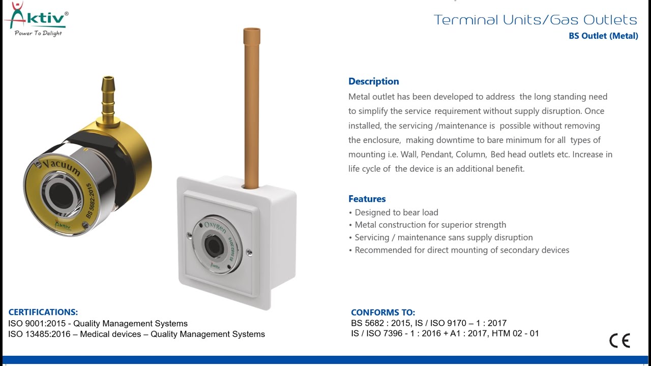 AKTIV British Standard Metal Gas Outlet