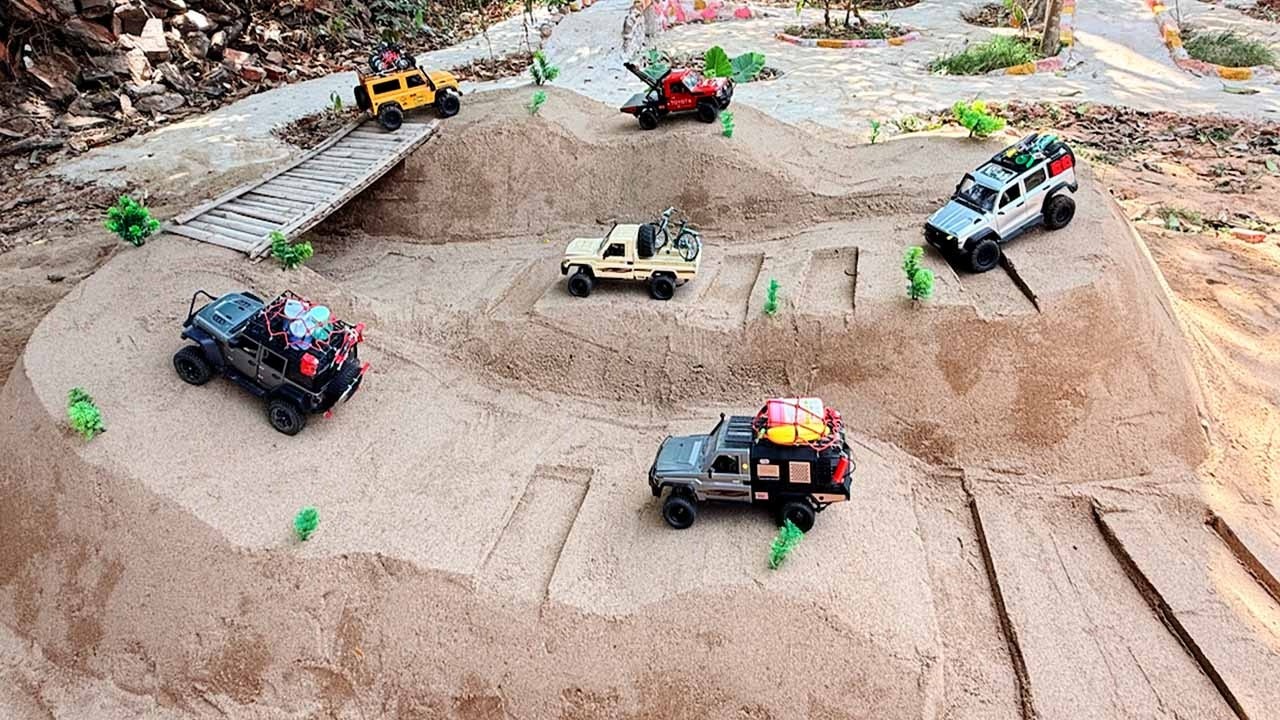 RC Cars Crawler Extreme Hill Snad Challenge | RC MN Tank 300 Rc MN128 Jeep Rubicon RC MN82