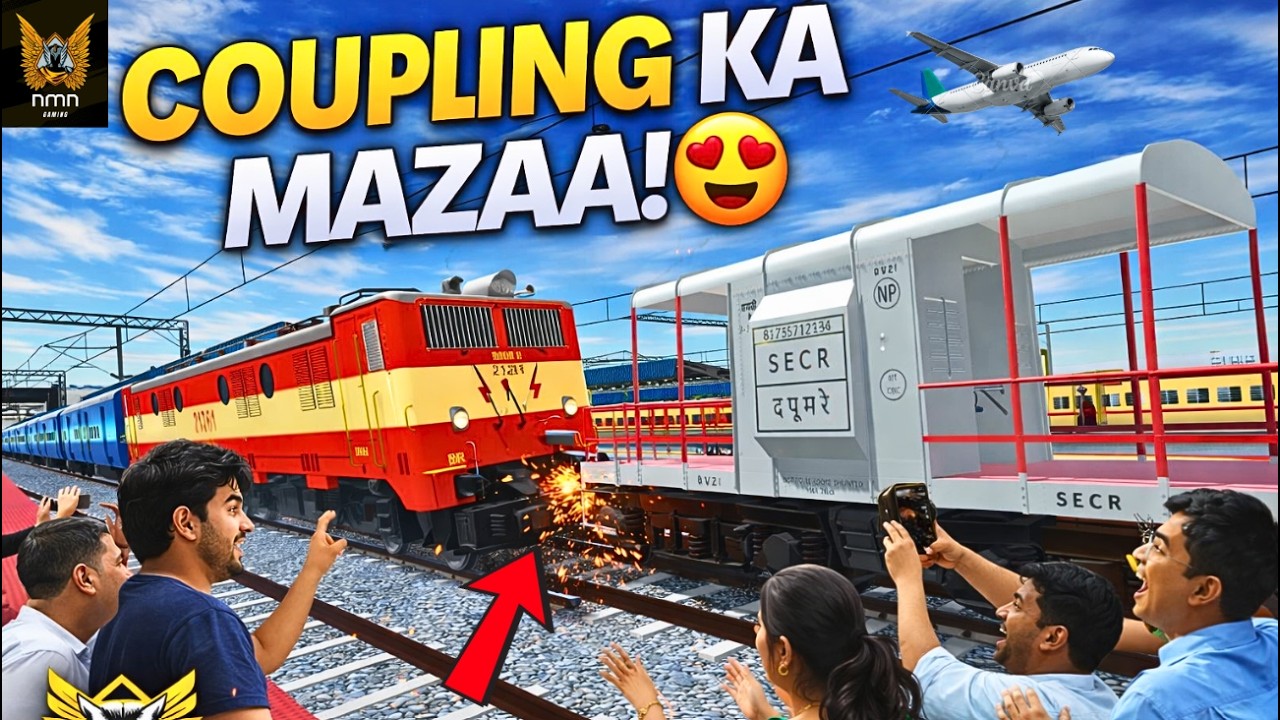 Live Station Pe Caboose Coupling 😍 | Passengers Shocked 😱 | Indian Train Crossing 3D @nmngamings