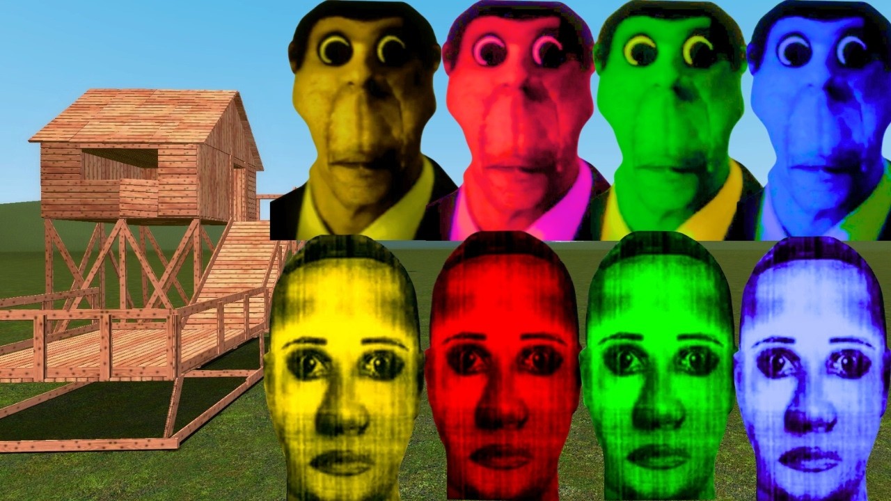Obunga, Selene Delgado Family Vs Towers In Garry's Mod