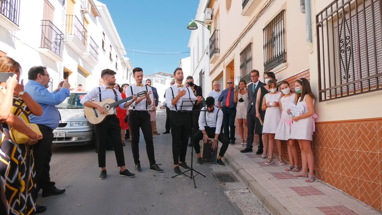 Los Tirantitos le cantan a Carolina al salir de su casa