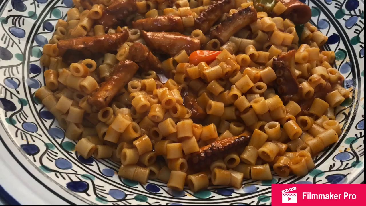 مكرونة مبكبكة بالقرنيط(الأخطبوط) و رشتة بالقرنيط (الأخطبوط)