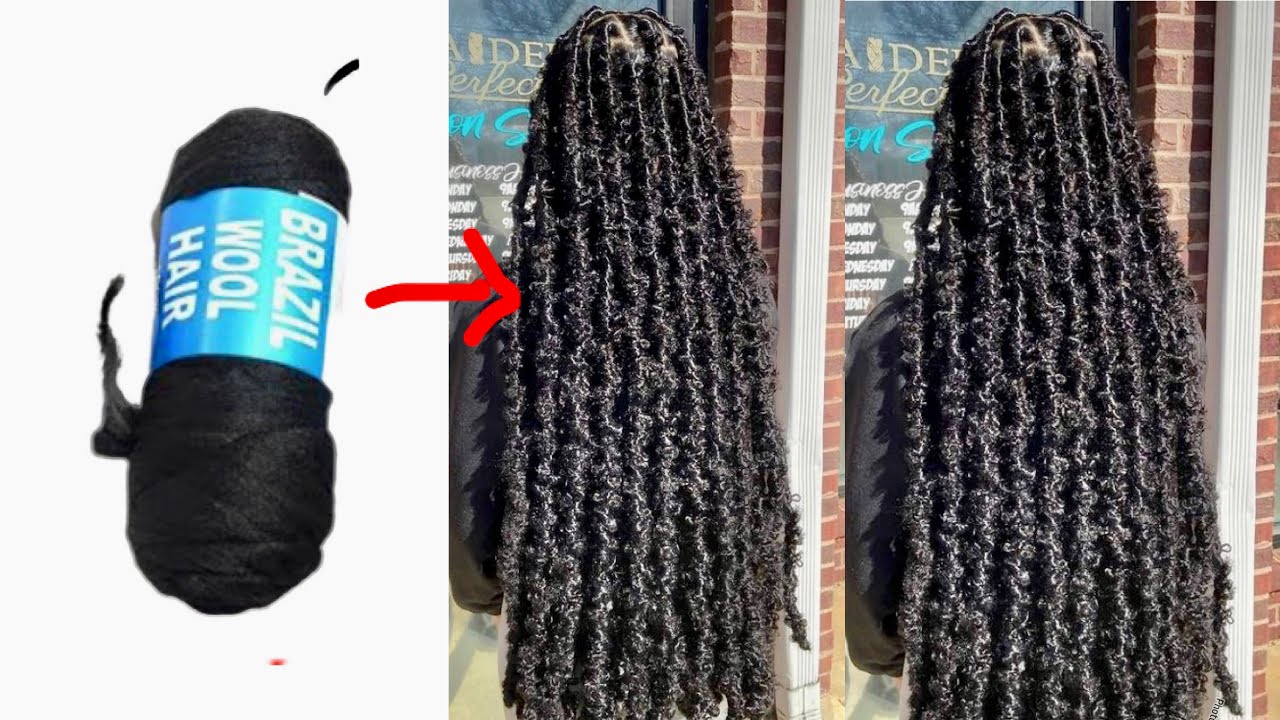 SAVE YOUR MONEY 😱 I made butterfly loc with Brazilian wool | Brazilian wool hairstyles.