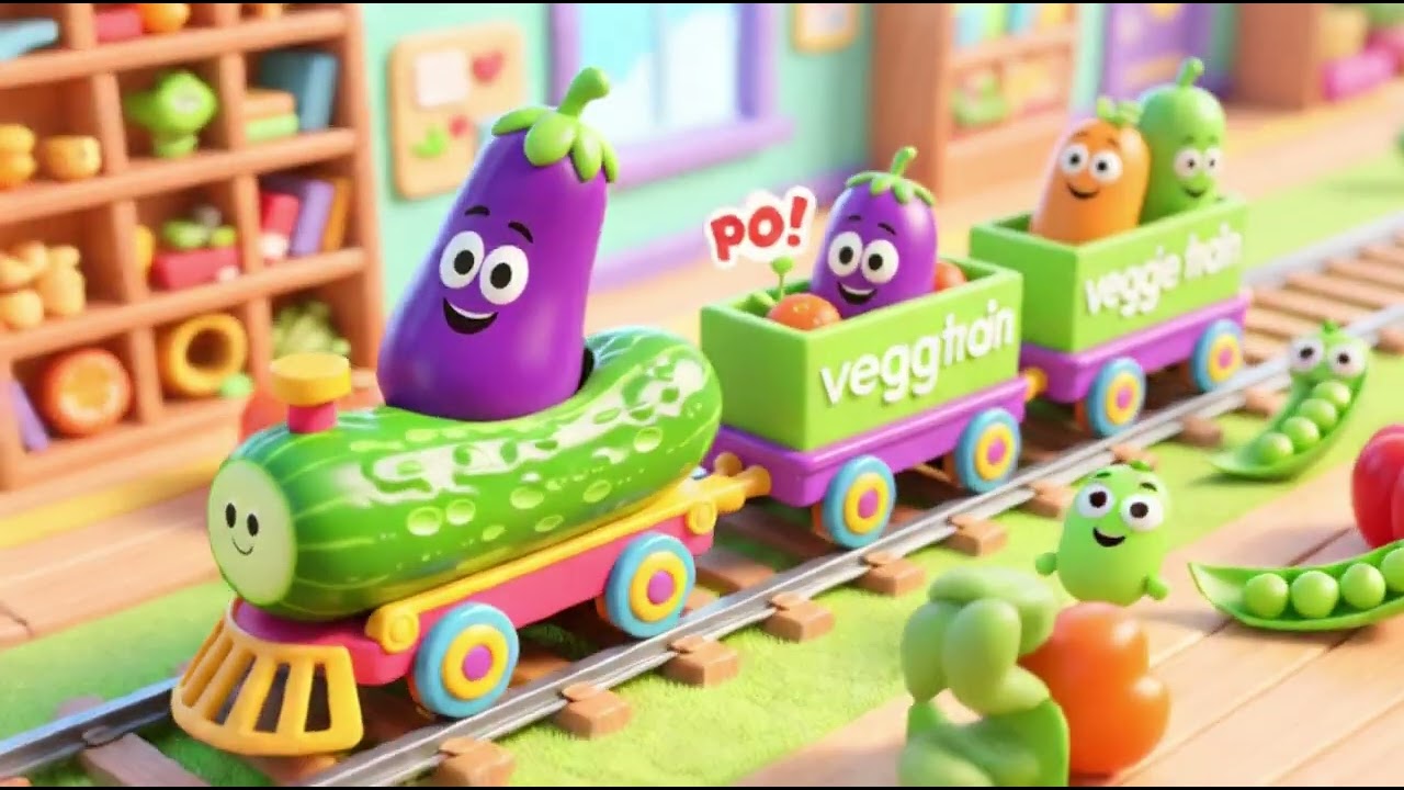 Veggie Train Learning Express | Nursery Rhymes & Kids Songs