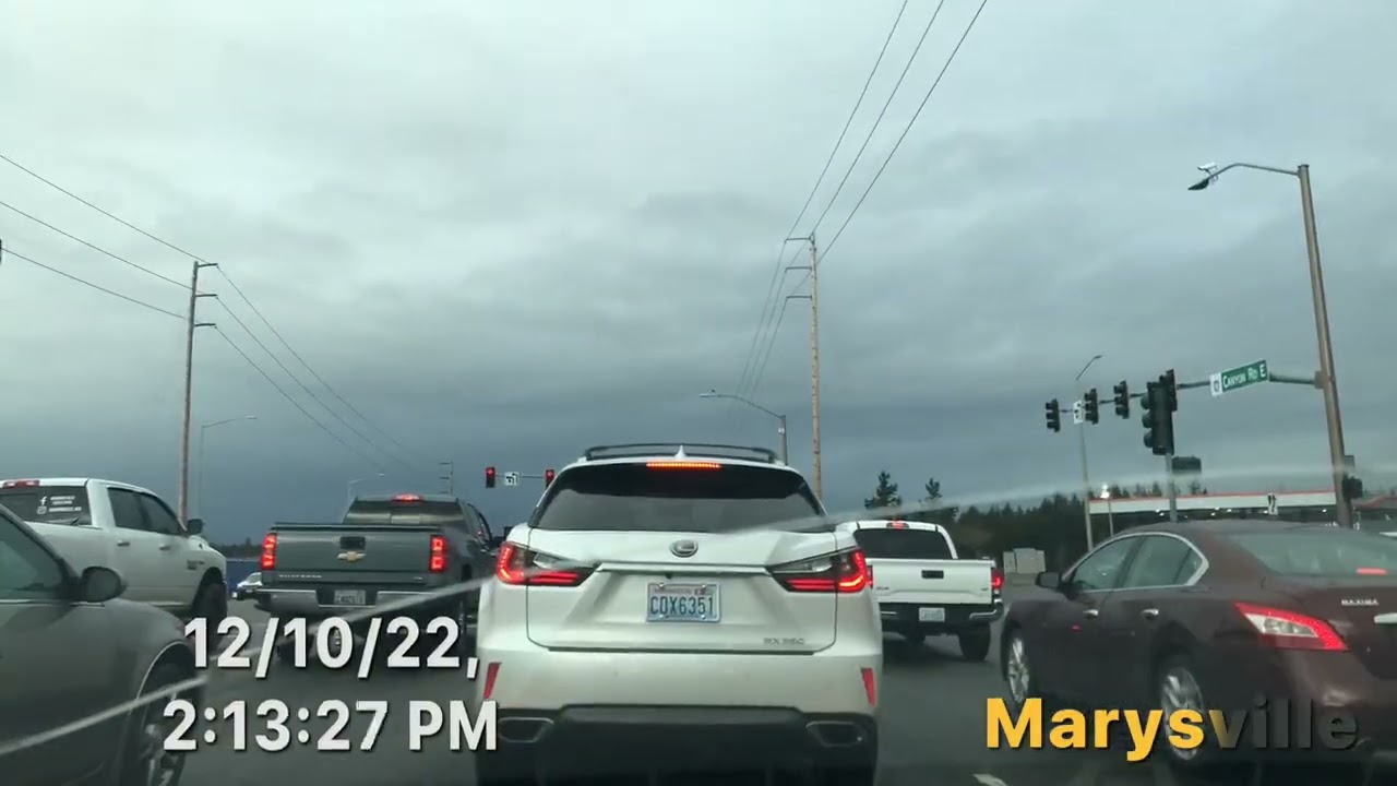 Timelapse Driving: Vancouver to Marysville, WA 10 December 2022