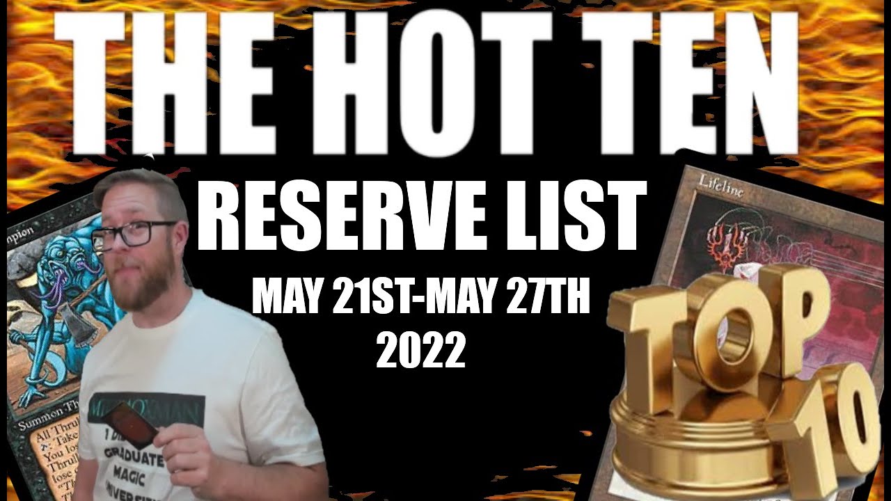 The HOT TOP TEN Reserve List Selling Cards May 21st May 27th 2022