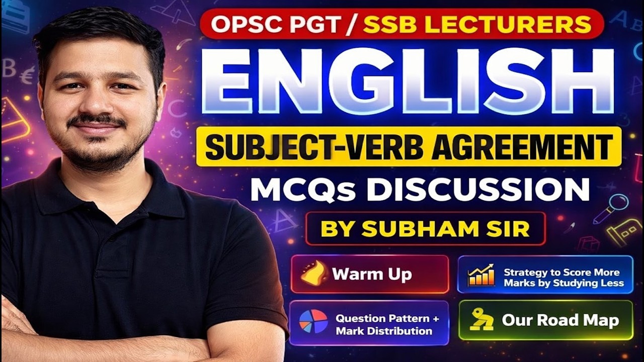 SUBJECT VERB AGREEMENT   ENGLISH   Important MCQs Discussion   SSB LECTURERS 2024#englishgrammar