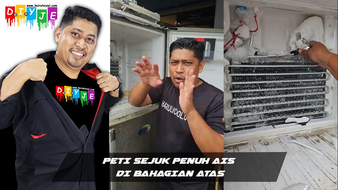 PETI SEJUK PENUH AIS DI BAHAGIAN ATAS