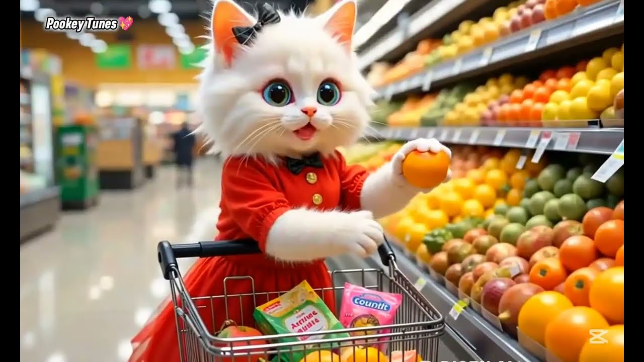 "😍🥰🤩 Adorable Cat's Jaw-Dropping Solo Grocery Shopping Adventure 🐱🛍️🔥💯" Must watch🔥💯