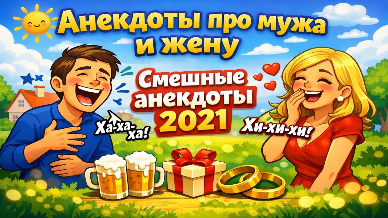 Анекдоты про мужа и жену Смешные анекдоты 2021  Подборка лучших анекдотов без мата и пошлости