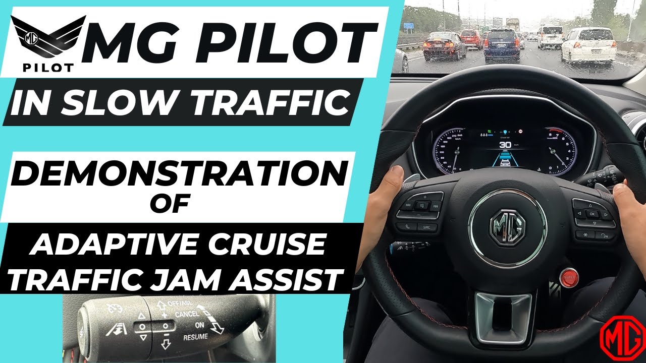 Учебное пособие по MG — демонстрация работы ACC, Traffic Jam Assist и MG Pilot в условиях медленн...