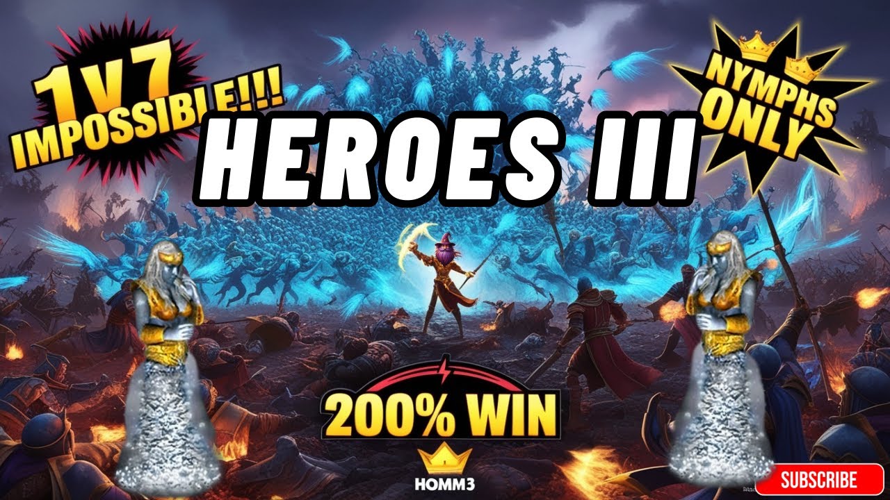 Heroes 3 - Friday Challenge | NYMPHS ONLY - 1v7 on Impossible!!!