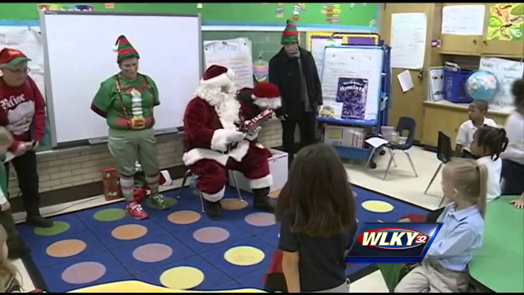 Santa Claus visits Frayser Elementary students Friday
