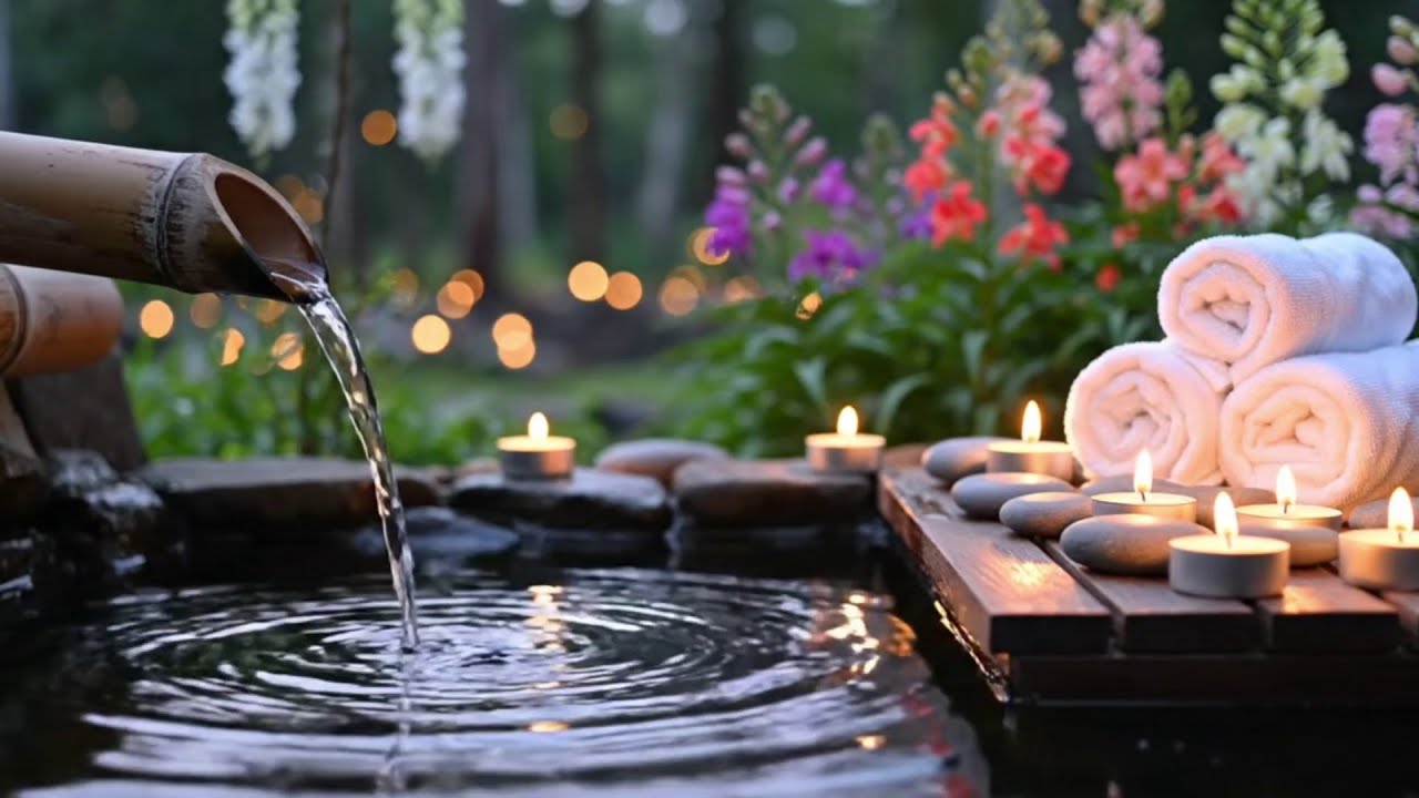 Relaxing Music Relieves Stress, Calm Anxiety & Depression 🌿 Soothing Piano + Bamboo Water Fountain
