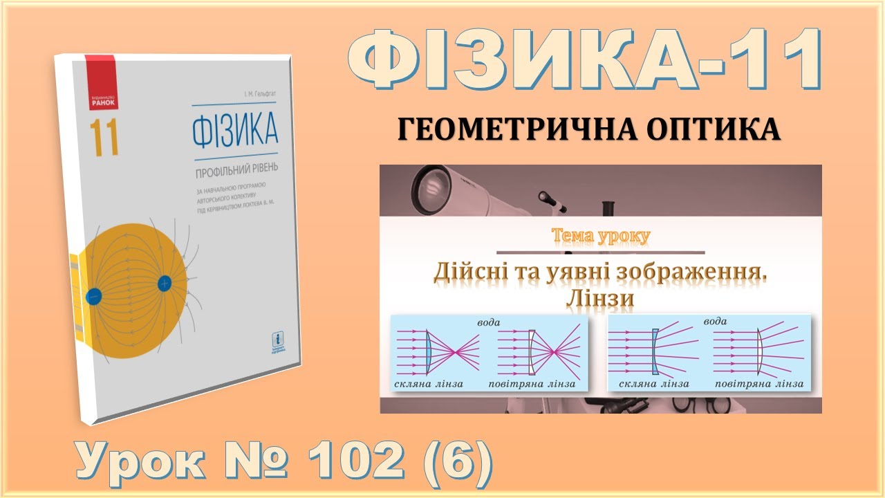 ФІЗИКА-11 | Урок 102 (6) | Дійсні та уявні зображення. Лінзи