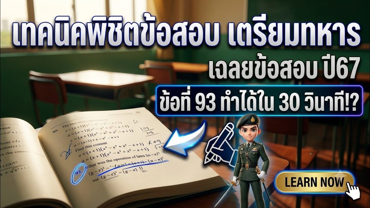 ข้อที่93 เฉลยข้อสอบ ทบ.ปี67 (ทำเป็นก็แป็ปเดียว)