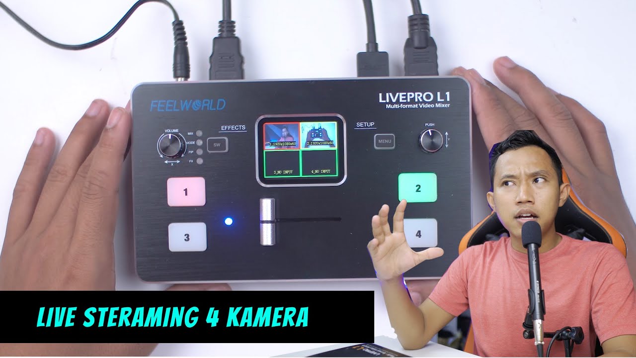 Live Streaming 4 Kamera ??  Feelworld LIVEPRO L1 Multi-format Video Mixer 4 x HDMI Youtube Facebook