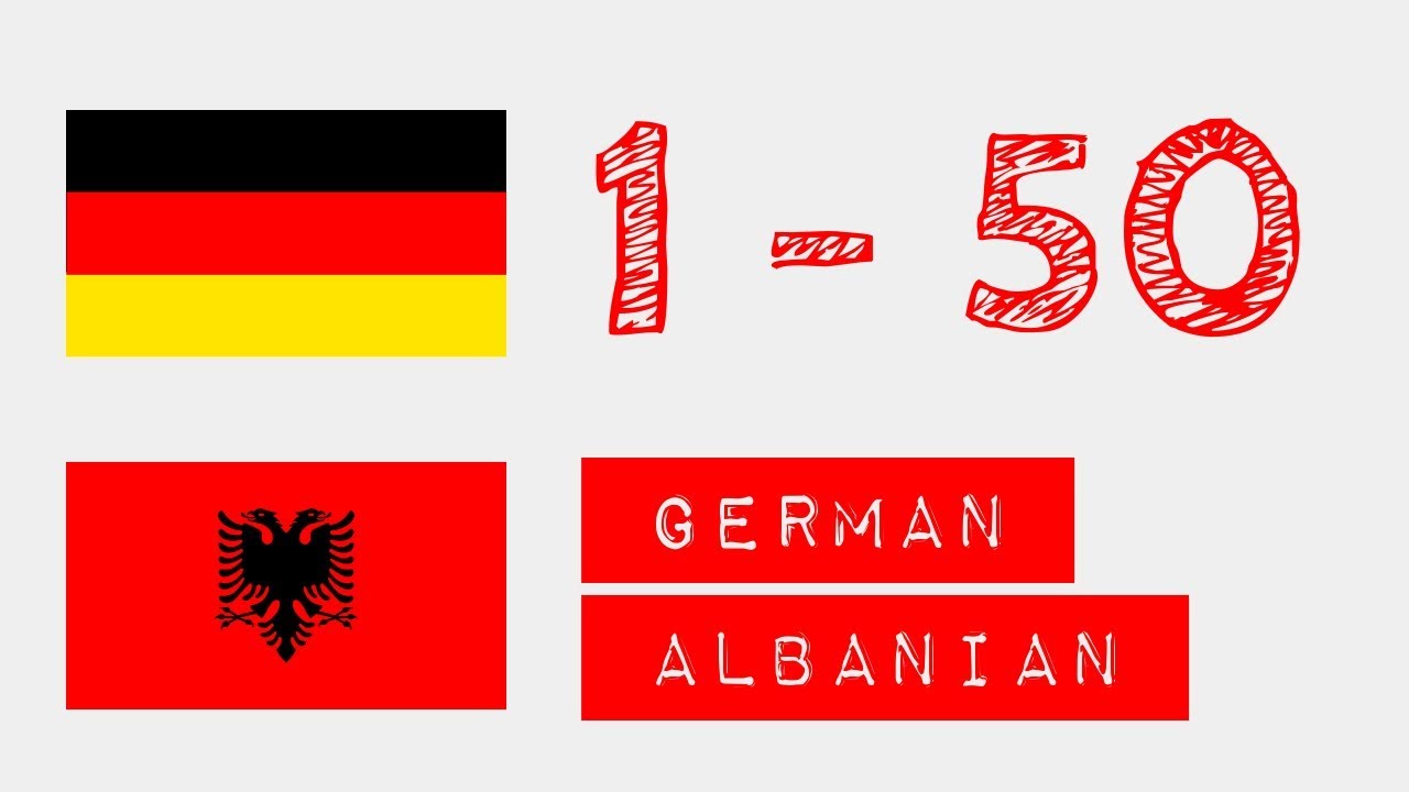 Numrat nga 1 n&euml; 50 - gjermanisht - shqiptar
