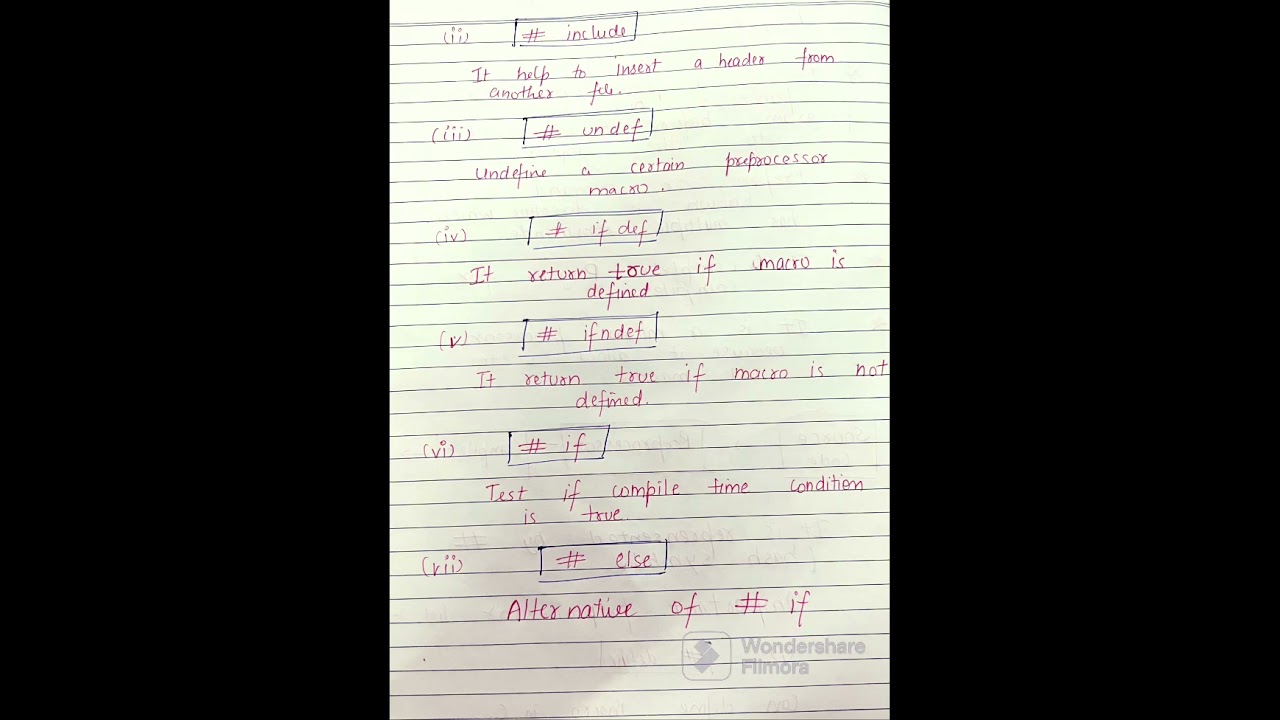 Preprocessor in c | NOTES 📝 |