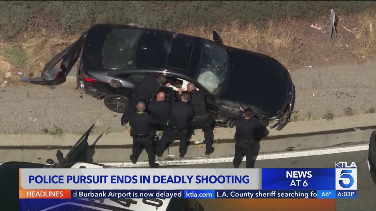 1 dead after pursuit ends in deadly shooting on East L.A. freeway