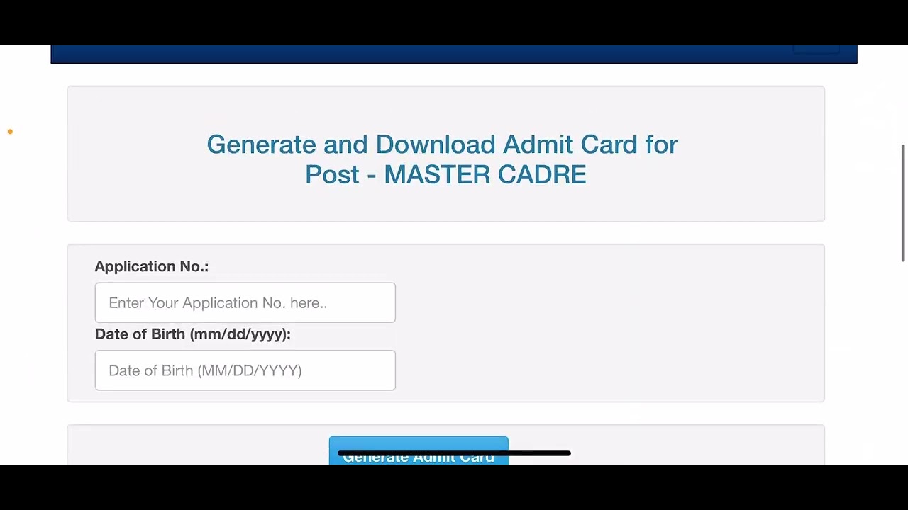 Master cadre Admit Cards out... 🔹 how to download see video
