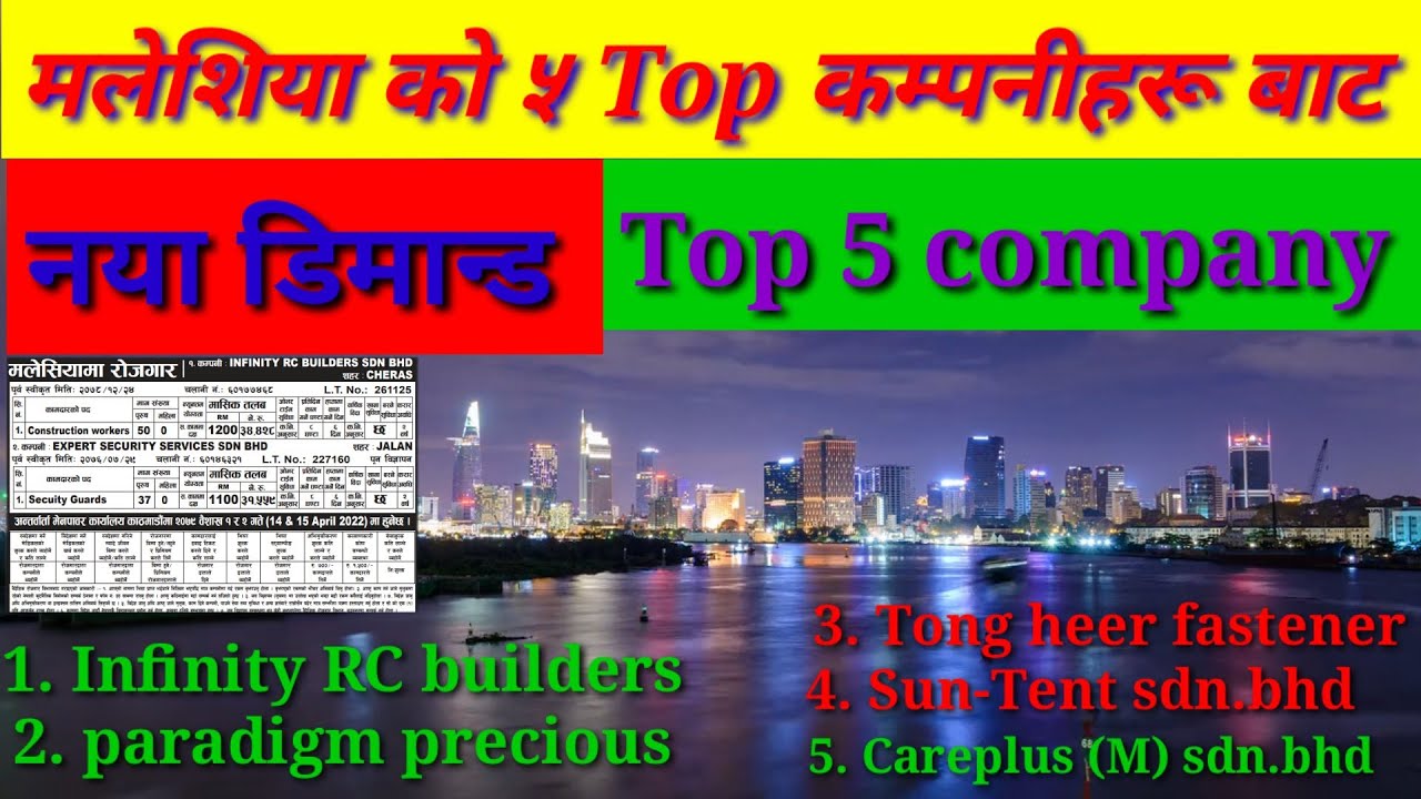Malaysia New demands 2022 / top 5 best Malaysian company new demands 2022