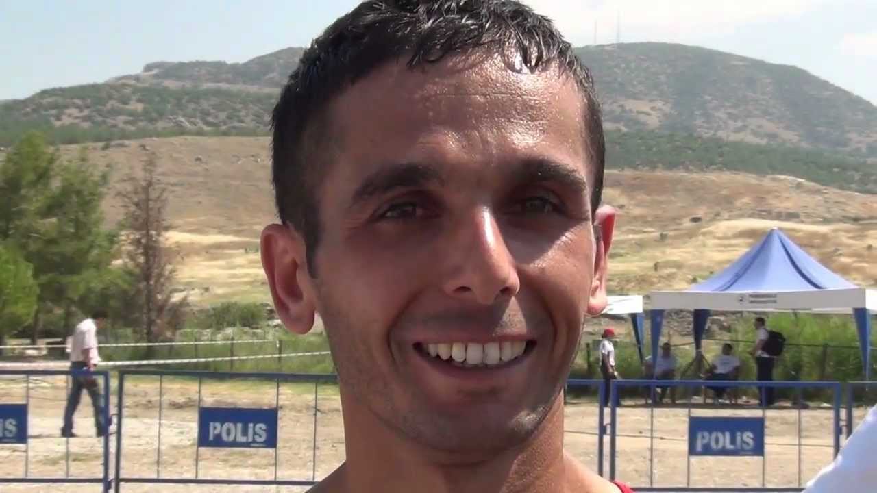 Ahmet Arslan (TUR) after winning the senior Men's race, Denizli