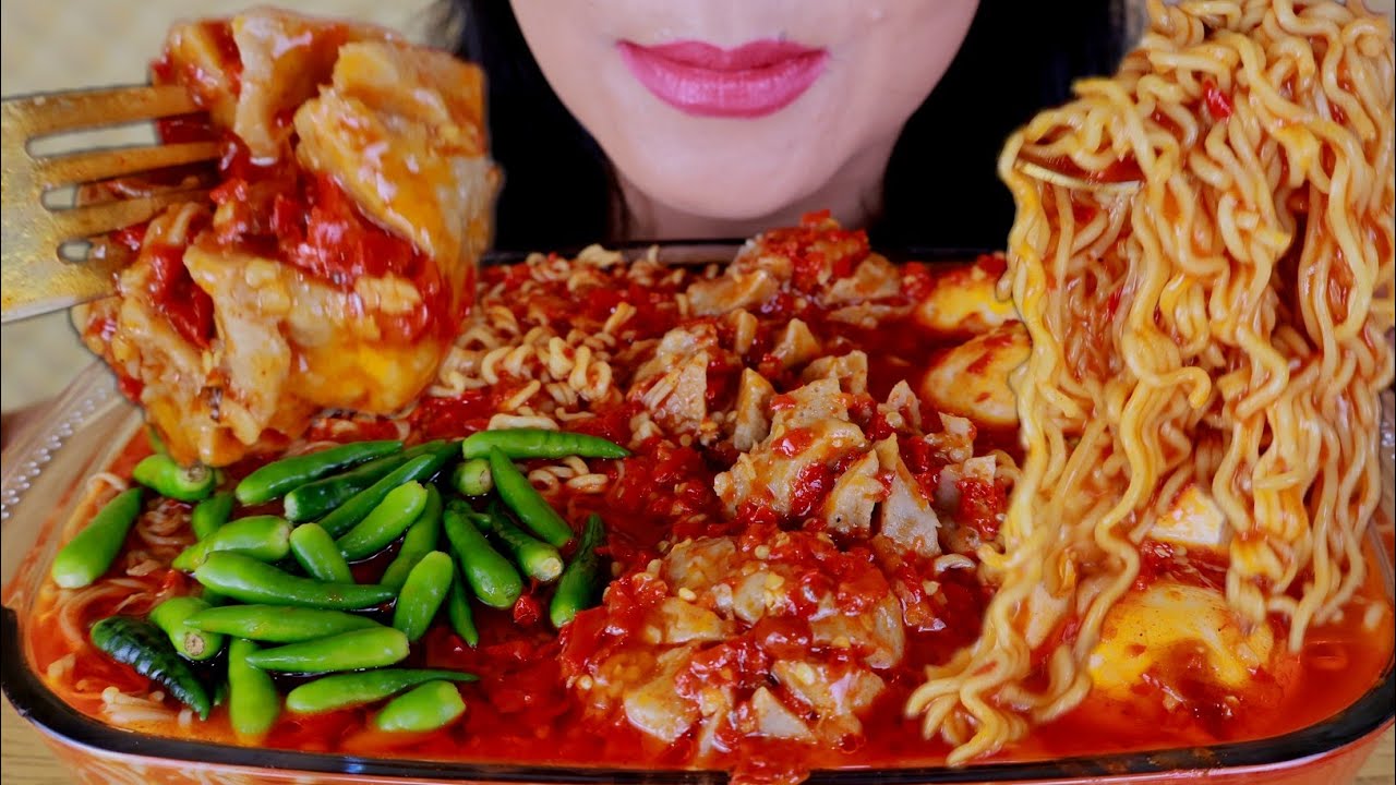 ASMR MIE GAGA JALAPENO KUAH PEDAS  | ASMR MUKBANG INDONESIA